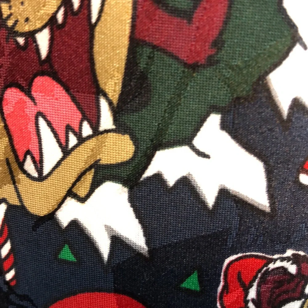 Vintage Looney Tunes Mania 1993 Holiday Tie with Candy Canes with Charac…